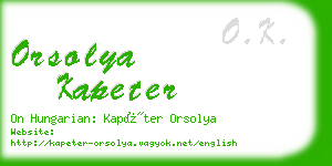 orsolya kapeter business card